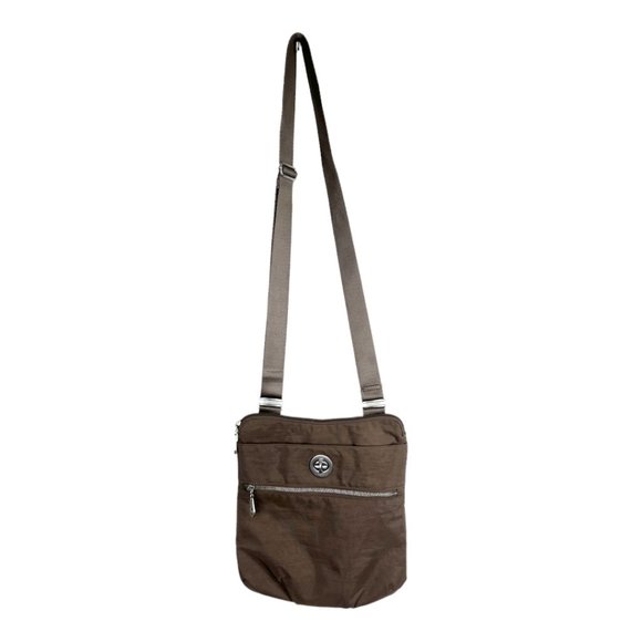 Baggallini Nylon crossbody bag purse Taupe Brown adjustable strap travel casual - Picture 2 of 9